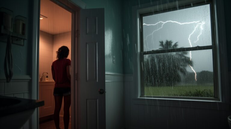 Is it safe to take a shower during a lightning storm?