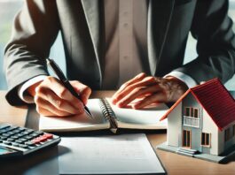 Man Signing a Home Insurance Contract